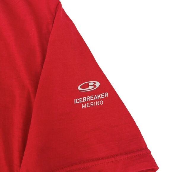Icebreaker Men's Short Sleeve Crew Merino Shirt Red Small - Picture 3 of 6